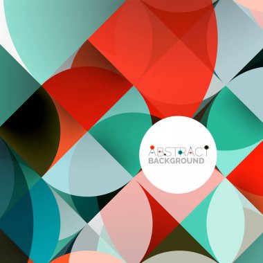 Kağıt daire kesim, mozaik mix geometrik desen tasarım