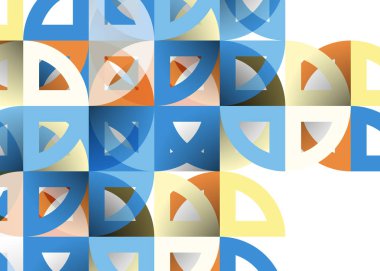 Kağıt daire kesim, mozaik mix geometrik desen tasarım