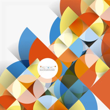 Kağıt daire kesim, mozaik mix geometrik desen tasarım