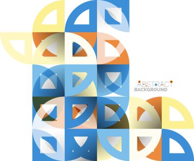 Kağıt daire kesim, mozaik mix geometrik desen tasarım