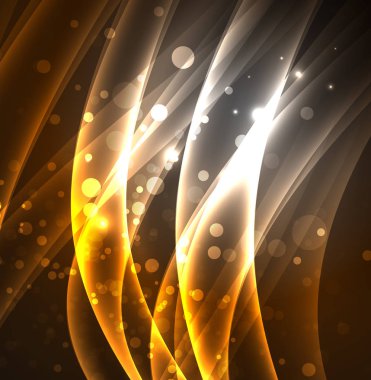 Enerji hatları, karanlıkta parlayan dalgalar vektör arka plan