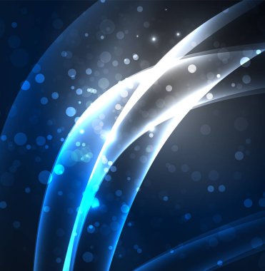 Enerji hatları, karanlıkta parlayan dalgalar vektör arka plan