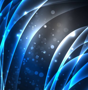 Enerji hatları, karanlıkta parlayan dalgalar vektör arka plan