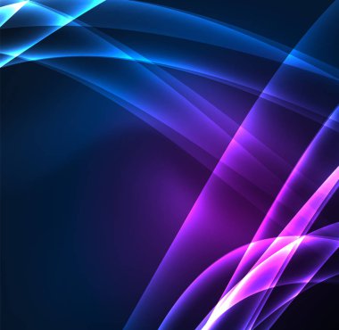 Enerji hatları, karanlıkta parlayan dalgalar vektör arka plan