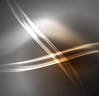 Enerji hatları, karanlıkta parlayan dalgalar vektör arka plan