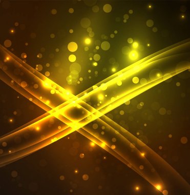 Enerji hatları, karanlıkta parlayan dalgalar vektör arka plan