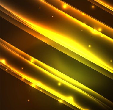 Enerji hatları, karanlıkta parlayan dalgalar vektör arka plan