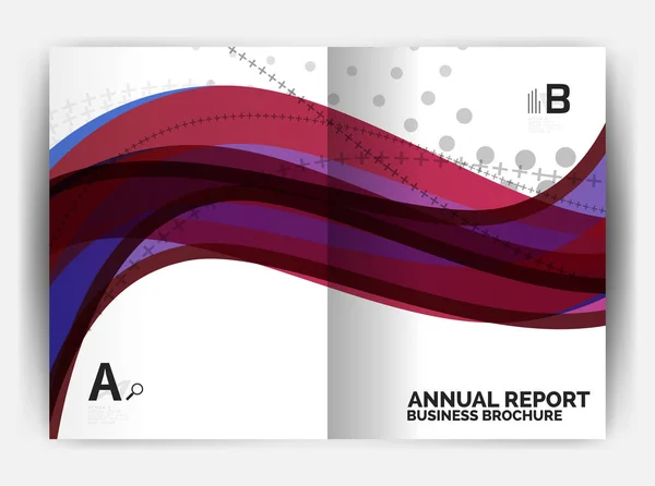 Business report cover template wave — Stock Vector