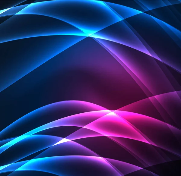 Enerji hatları, karanlıkta parlayan dalgalar vektör arka plan