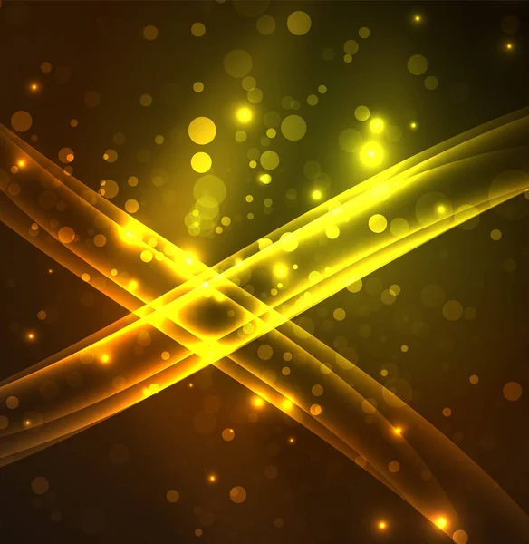 Enerji hatları, karanlıkta parlayan dalgalar vektör arka plan