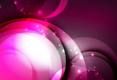 Dijital illüstrasyon, parlayan dalgalar ve daireler