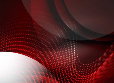 Parçacıklar koyu renk arka plan üzerinde oluşturulan parlayan dalga