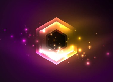 Arka plan Techno parlak cam altıgen yanarak bahislerin doğru vektör