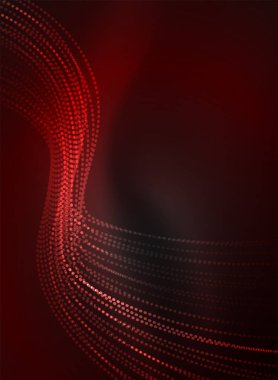 Parçacıklar koyu renk arka plan üzerinde oluşturulan parlayan dalga