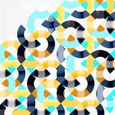 Modern geometrik desen tasarım gri arka plan üzerinde renkli halkalar