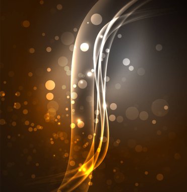 Enerji hatları, karanlıkta parlayan dalgalar vektör arka plan