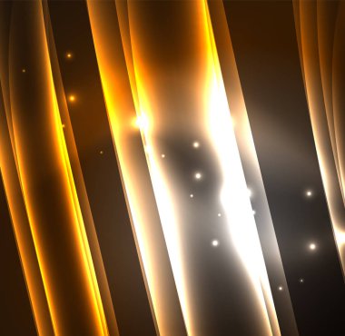 Enerji hatları, karanlıkta parlayan dalgalar vektör arka plan