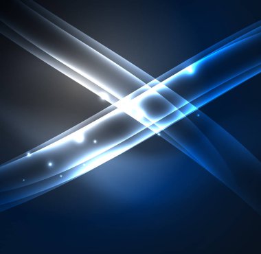 Enerji hatları, karanlıkta parlayan dalgalar vektör arka plan