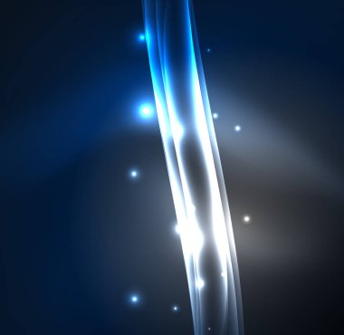 Enerji hatları, karanlıkta parlayan dalgalar vektör arka plan