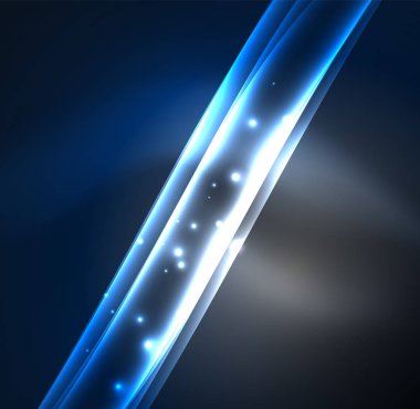 Enerji hatları, karanlıkta parlayan dalgalar vektör arka plan