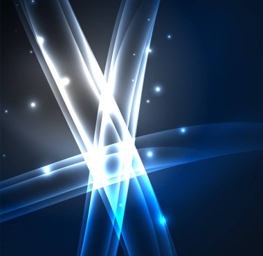 Enerji hatları, karanlıkta parlayan dalgalar vektör arka plan