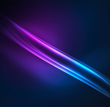 Enerji hatları, karanlıkta parlayan dalgalar vektör arka plan