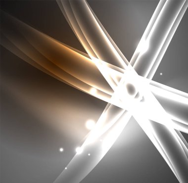 Enerji hatları, karanlıkta parlayan dalgalar vektör arka plan