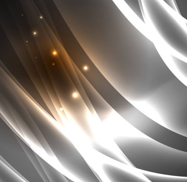 Enerji hatları, karanlıkta parlayan dalgalar vektör arka plan