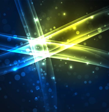 Enerji hatları, karanlıkta parlayan dalgalar vektör arka plan