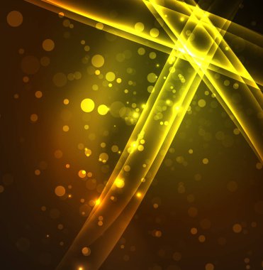 Enerji hatları, karanlıkta parlayan dalgalar vektör arka plan