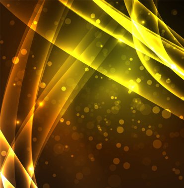 Enerji hatları, karanlıkta parlayan dalgalar vektör arka plan