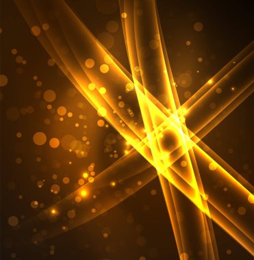 Enerji hatları, karanlıkta parlayan dalgalar vektör arka plan