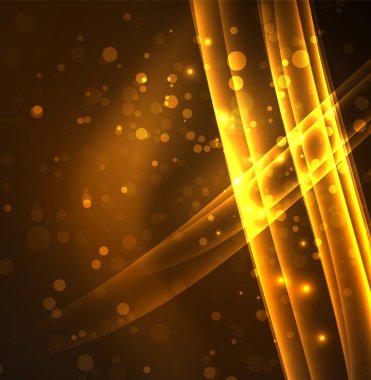 Enerji hatları, karanlıkta parlayan dalgalar vektör arka plan