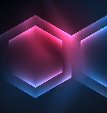 Arka plan Techno parlak cam altıgen yanarak bahislerin doğru vektör