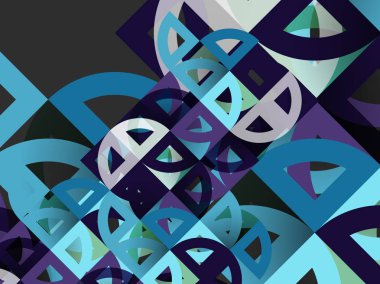 Kağıt daire kesim, mozaik mix geometrik desen tasarım