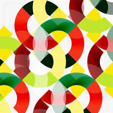 Modern geometrik desen tasarım gri arka plan üzerinde renkli halkalar