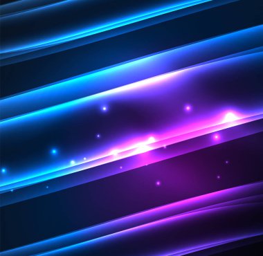 Enerji hatları, karanlıkta parlayan dalgalar vektör arka plan