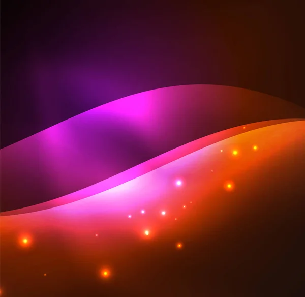 Illuminated neon waves — Stock Vector