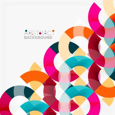 Modern geometrik desen tasarım gri arka plan üzerinde renkli halkalar