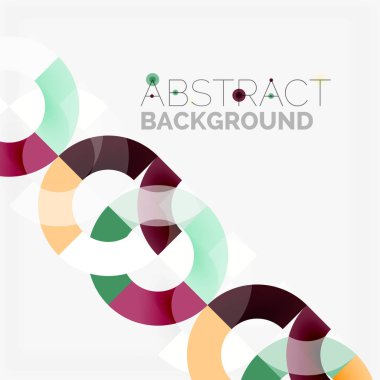 Modern geometrik desen tasarım gri arka plan üzerinde renkli halkalar