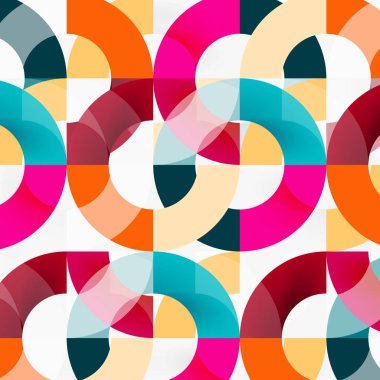 Modern geometrik desen tasarım gri arka plan üzerinde renkli halkalar