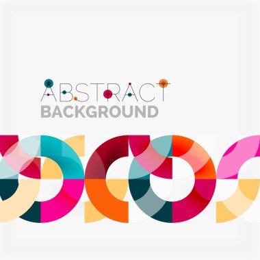 Modern geometrik desen tasarım gri arka plan üzerinde renkli halkalar