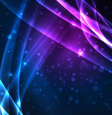 Enerji hatları, karanlıkta parlayan dalgalar vektör arka plan