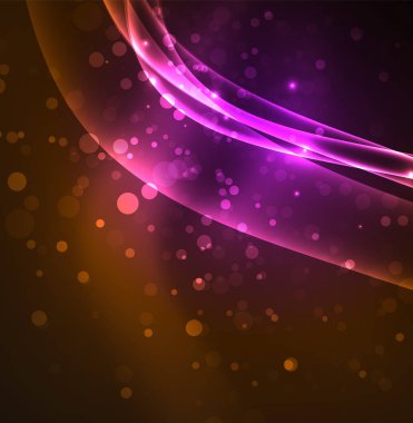 Enerji hatları, karanlıkta parlayan dalgalar vektör arka plan