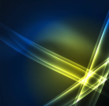 Enerji hatları, karanlıkta parlayan dalgalar vektör arka plan