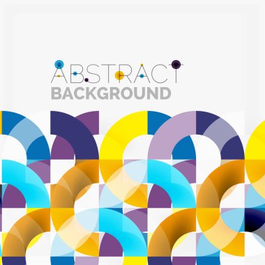 Modern geometrik desen tasarım gri arka plan üzerinde renkli halkalar