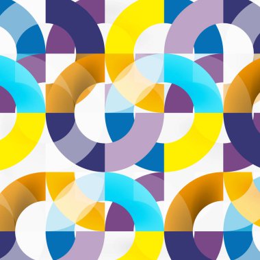 Modern geometrik desen tasarım gri arka plan üzerinde renkli halkalar