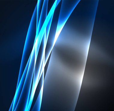 Enerji hatları, karanlıkta parlayan dalgalar vektör arka plan