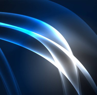 Enerji hatları, karanlıkta parlayan dalgalar vektör arka plan