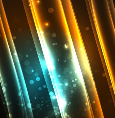 Enerji hatları, karanlıkta parlayan dalgalar vektör arka plan